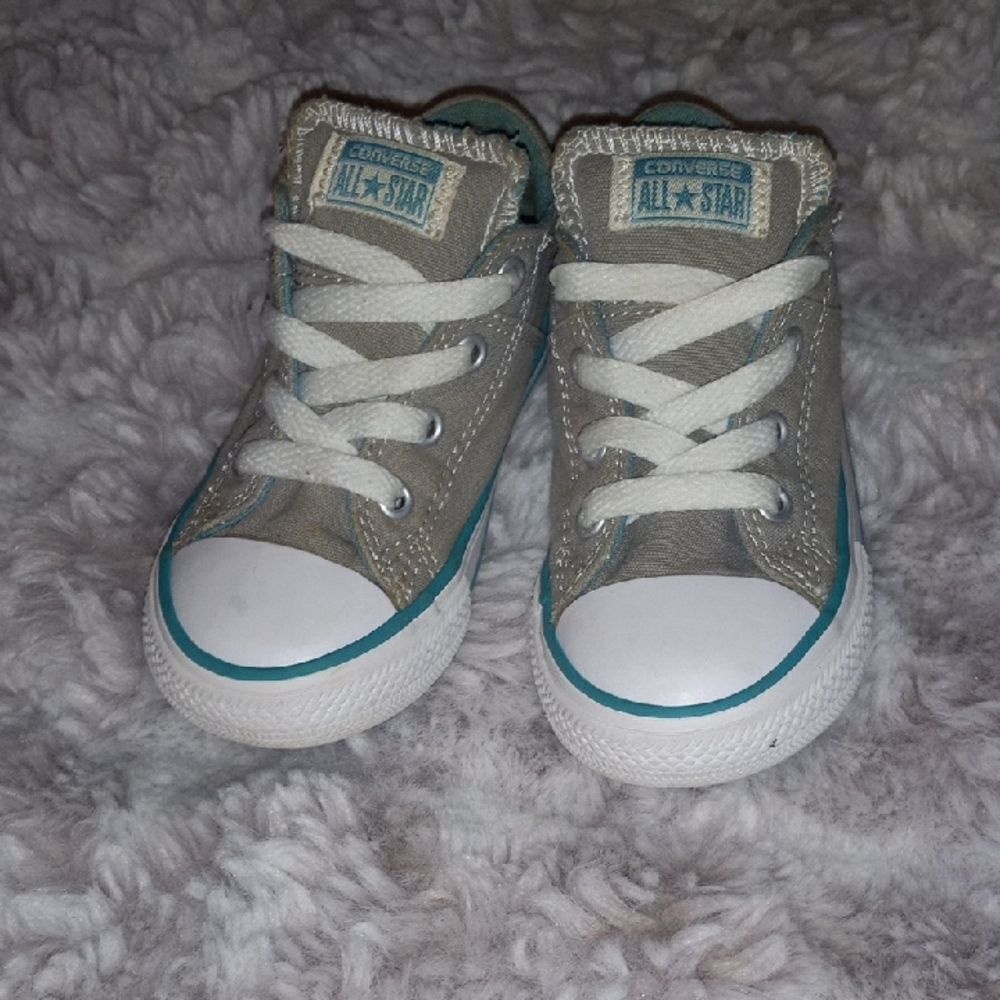 Baby Converse Gray and White Sneakers Classic Canvas Design